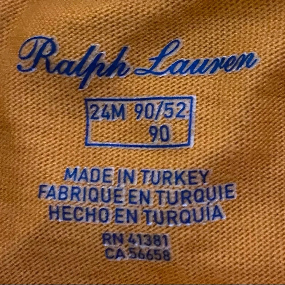 Ralph Lauren Toddler Sz 24m Lifeboat Orange Polo Bear‎ Cotton Jersey Bodysuit